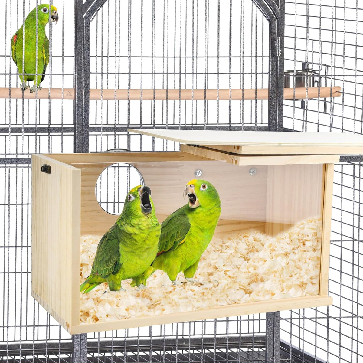 Parrot Nesting Box Cockatiel Nesting Box Bird Breeding Box House - L(10.6"X5.9"X5.9") - image 4