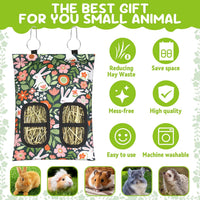 3 Pcs Rabbit Hay Feeder Bag - 11.8"×8.7" / Green,Yellow,Blue - image 4
