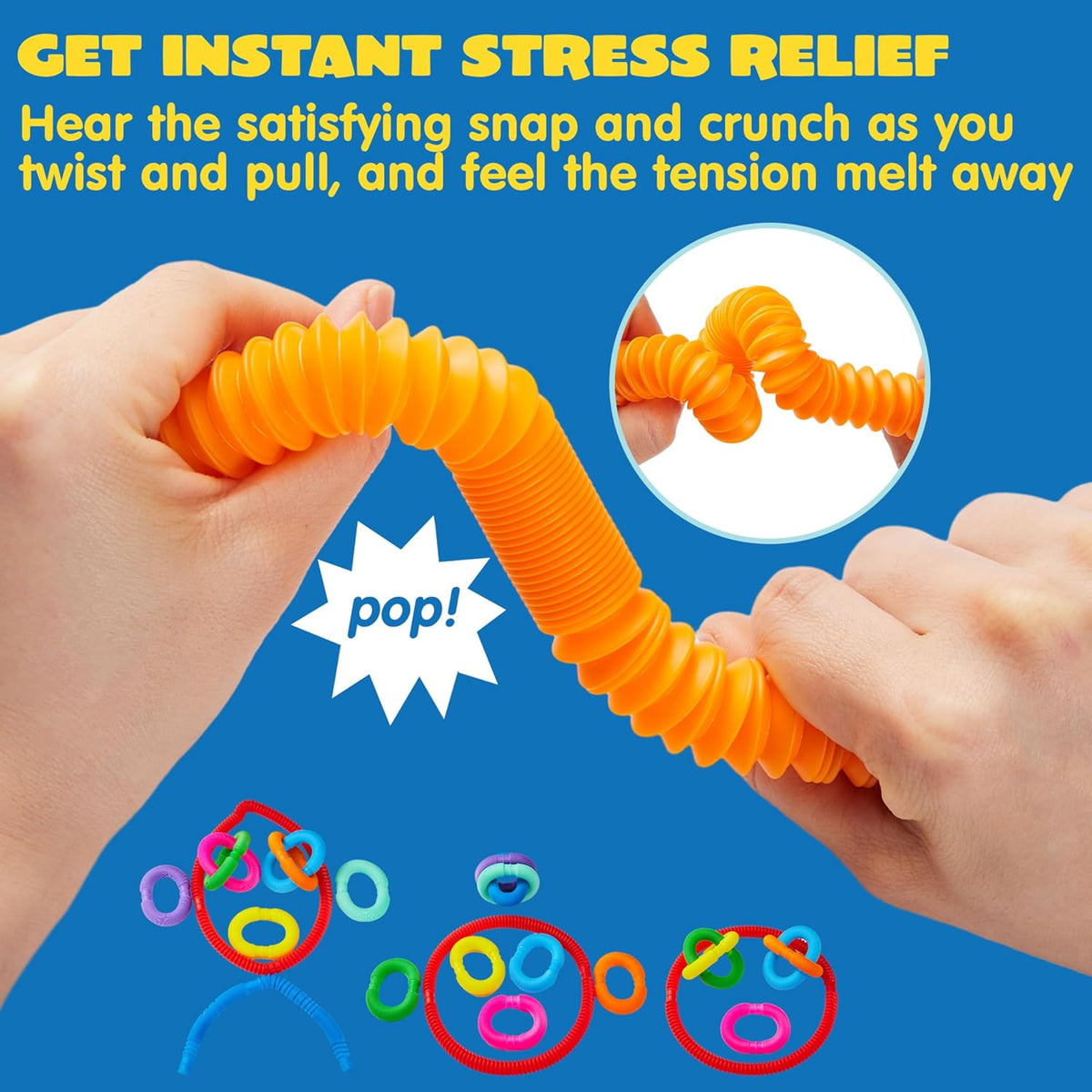 JOYIN 36 Pack Pop Tubes Sensory Toys - Small / 18 - image 2