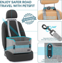 PETSFIT Dog Car Seats for Small Dogs, Patented Safety Buckles - Oxford Cloth / Grey - image 4