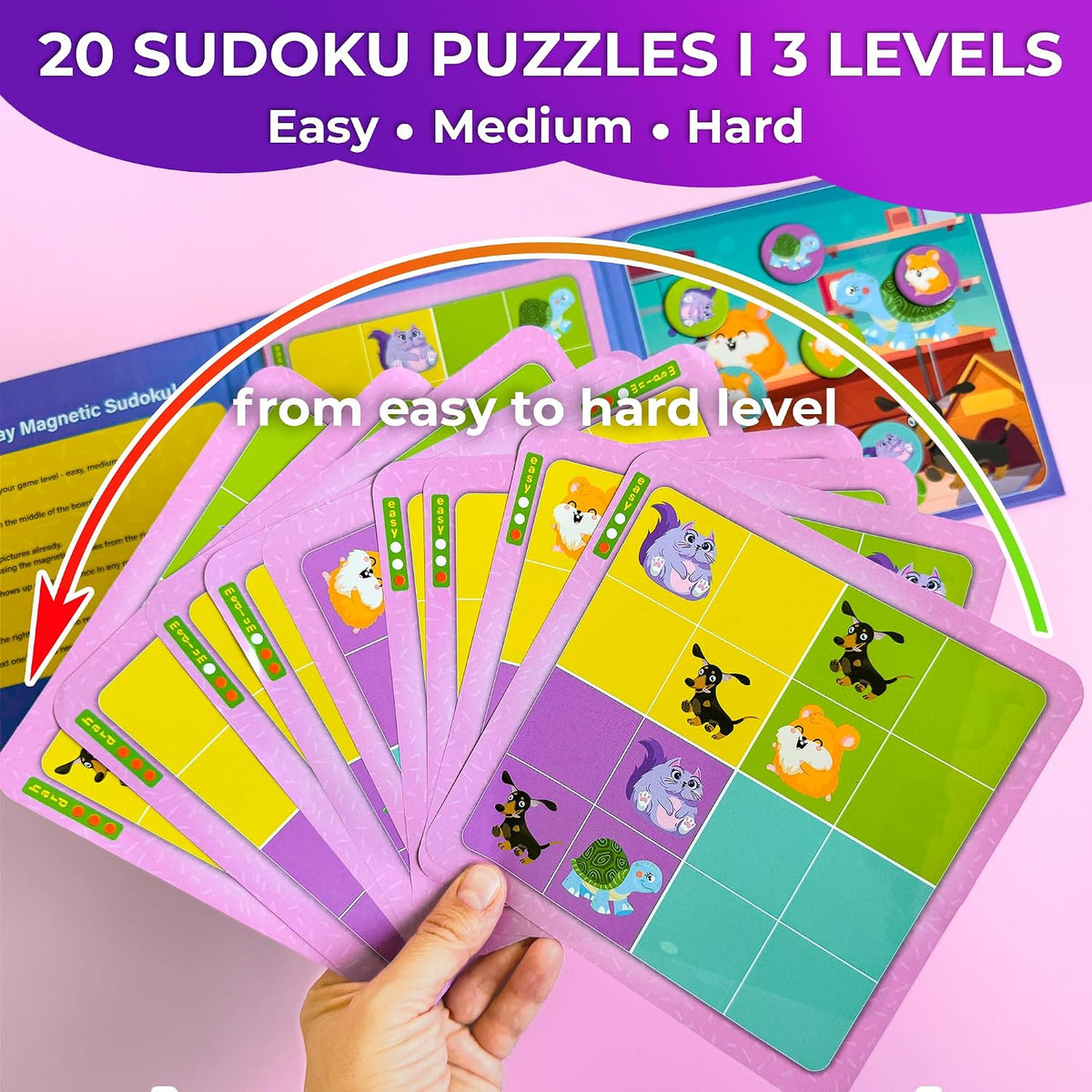 Magnetic Puzzles for Toddlers 3-5 - 12. 20 Pcs Animals Magnetic Puzzles - image 3