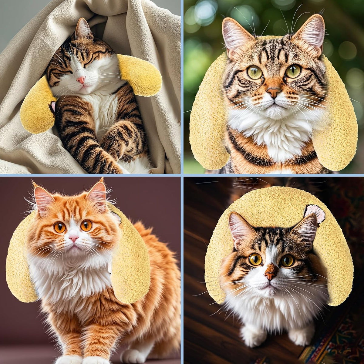 Cat Calming Pillow for Indoor Pet Soft Fluffy Neck Pillow – Essentials for Dogs - Yellow / Peaches - image 4
