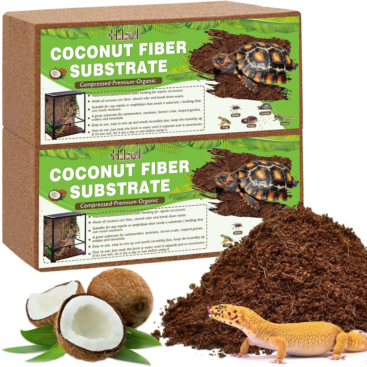 2 Pack Compressed Coconut Fiber Substrate for Reptiles – Daily Care for Reptiles And Amphibians - 2 pack
