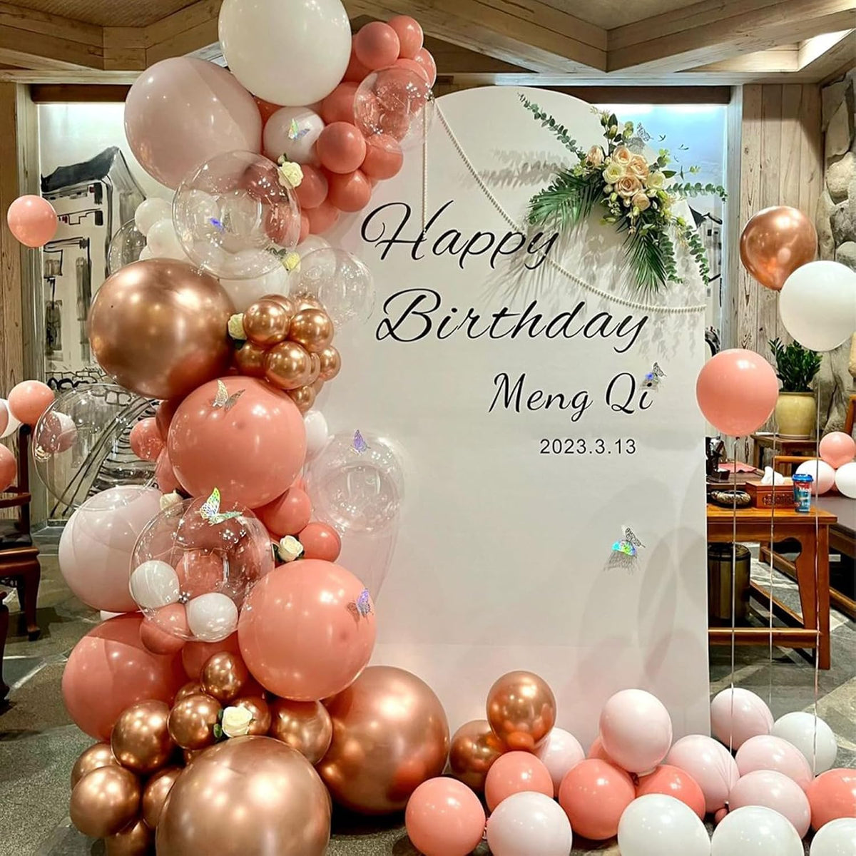 Sage Green Brown Balloons - Dusty Pink White - image 3
