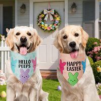 Pink Dog Bandanas Girl Large 2PCS, Summer Spring Plaid Scarf – Essentials for Dogs - easter-26-PEEPS / Large - image 4