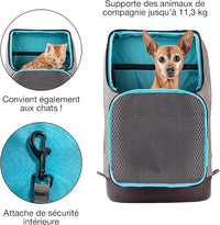 Kurgo Dog Carrier Backpack for Small Pets - Dogs & Cats | TSA Airline Approved | Cat | Hiking or Travel | Waterproof Bottom | G-Train | Ruck Sack | Heather Grey