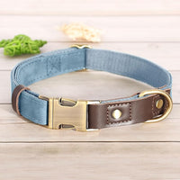 Didog Soft PU Leather Dog Collars for Small Dogs,Classic Adjustable Dog Collars with Quick Release Metal Buckle,Easy Clean and Comfortable with Nylon Lining,Denim Blue,S Neck 10-15"