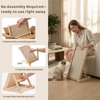 XiaZ Cat Scratcher, 23" Sisal Cats Scratching Board with 5 Adjustable Heights, No Assembly - 15.7"L x 13.7"W x 23"H - image 2