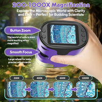 Kids Digital Microscope Science Gift: Complete STEM Toy Kit for Ages - Purple - image 2