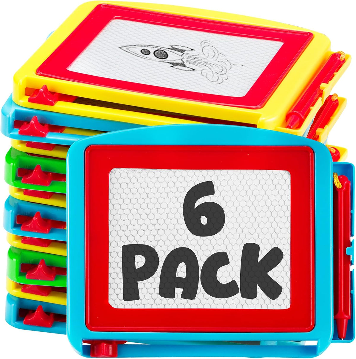 Magnetic Drawing Boards for Kids Erasable Sketch Tablets – Fun for Kids & Family - 6-Pcs