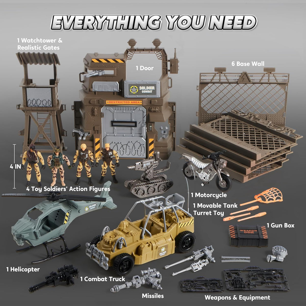 JOYIN Military Base Toys Set Including Army Vehicles - image 2