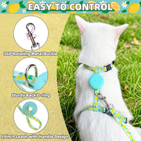 PUPTECK Adjustable Cat Harness and Leash Set Escape Proof Kitten - Small / Light Blue(Lemon) - image 4