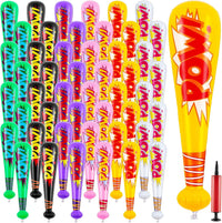 WILLBOND 18 pack 17 inch inflatable baseball bats in red, pink, blue and light blue with pump - view 8