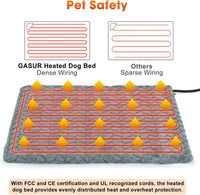 Heated Cat Bed, Waterproof Cat Heating Pad with Timer Temperature Adjustable, Indoor Heated - Grey / Large(35"x24") - image 2
