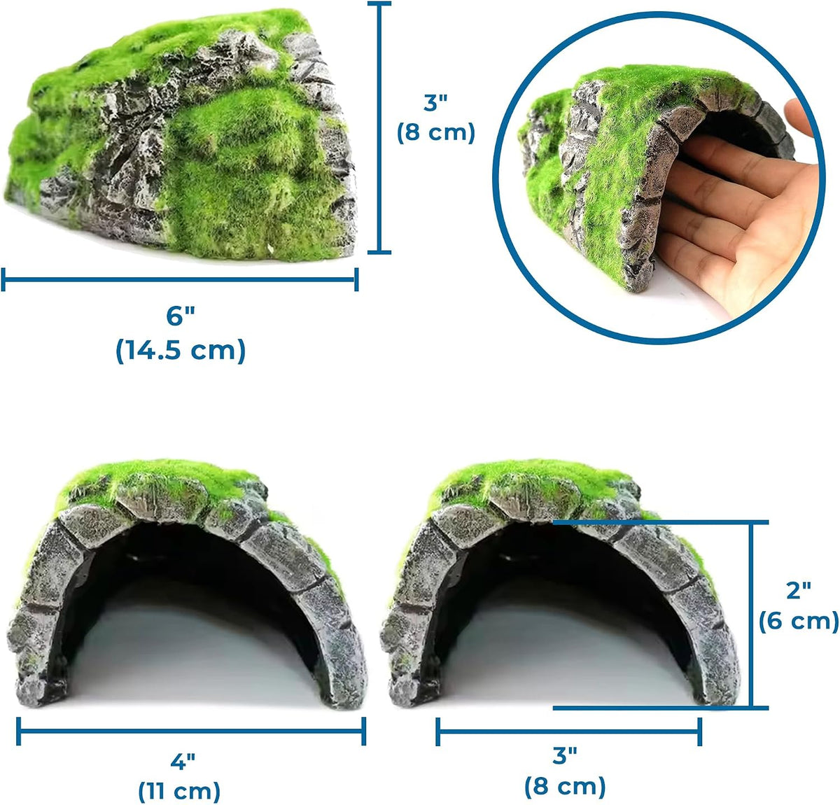SunGrow Reptile Hideout Cave with Artificial Moss - image 4