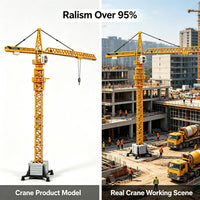 Tipmant 1:87 scale yellow die-cast alloy excavator toy truck with rotating arm - view 8