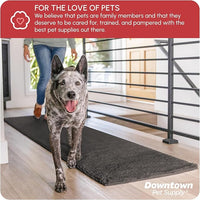 My Doggy Place Microfiber Dog Mat for Muddy Paws, 8' x 2' Ash - Non-Slip, Absorbent and Quick-Drying Dog Paw Cleaning Mat, Washer and Dryer Safe - Hallway Runner