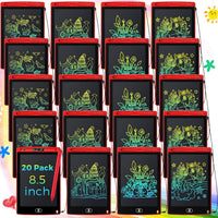 Zhehao 20 Pack 8.5 Inch LCD Writing Tablet Drawing Board - Red / Classic