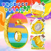 Rainbow Number 5 Pinata for 5th Birthday Party Decorations - 6 - image 2