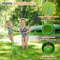 HeySplash kids whale sprinkler toy with 6 colorful wiggle tubes for a garden hose - view 9