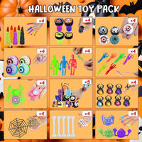 DKZ 650 piece Halloween party favors with fidget poppers, squishies, cars and stickers - view 3