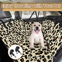 Dog Car Seat Cover, Durable Waterproof Scratch Proof Nonslip Dog Hammock, Back Seat Covers with Pocket for Cars SUVs and Trucks - S, Leopard/Black