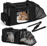 25x17x17 Extra Large Expandable car cat Carrier with a Litter Box – Essentials for Cats - 25.5"L x 17.0"W x 17.0"H / No litter box