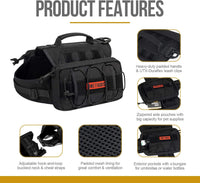 OneTigris Dog Backpack for Medium & Large Dogs - Black / Medium - image 2