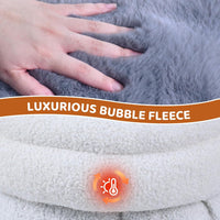 4 in 1 Self Warming Burrow Cat Bed Hideway Sleeping Cuddle Cave – Essentials for Cats - Style- Gray - image 3
