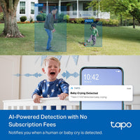 Tapo 1080p Pan/Tilt Security Camera for Baby Monitor, Pet Camera - White / Indoor/Outdoor - image 4