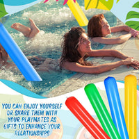 Deekin four inflatable PVC pool noodles in red, yellow, blue and green - view 7