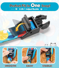 Cat Harness and Leash Set[MAX Safety 4th-Gen] Cute Escape Proof Vest - H603 Pro Azure Floral / Medium (13-18lb) - image 2