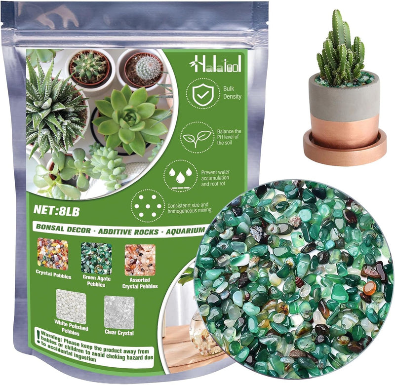 2.2LB Green Agate Aquarium Gravel - 8 LB / Green Pebbles