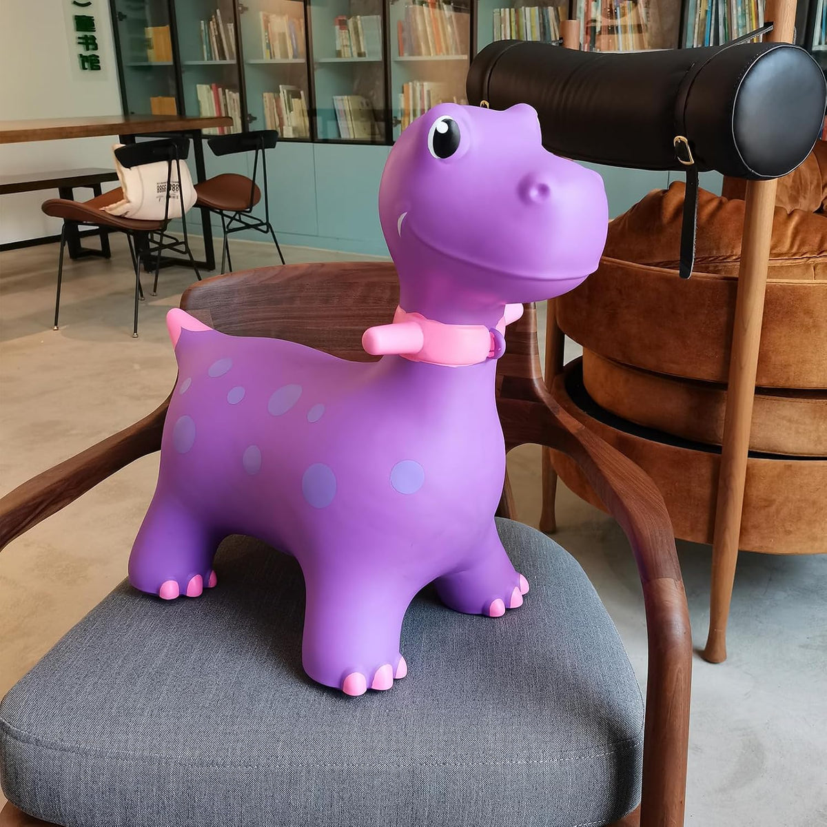 HotMax Bouncy Horse, Dinosaur Hopper Toys for Kids - Purple Dinosaur - image 4
