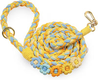 5FT Braided Cotton Rope Leash for Small, Medium and Large Dogs - Sunshine Breeze