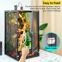 RunDuck Foldable Reptile Terrarium Kit 33 Gallon 26"x17"x17" – Essentials for Reptiles And Amphibians - Black / 32"x18"x18" - image 3