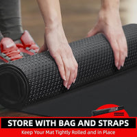 Large Exercise Mat for Home Workout,12‘x6’/10'x6'/9'x6'/8'x6'/7'x5'/6'x4' (7mm) Extra Thick Workout Mat, High-Density Gym Mat for Cardio, Jump Rope, MMA, Weights (Shoe-Friendly)