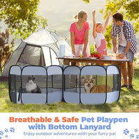 2-in-1 XLarge Pop Up Dog Playpen, Cat Puppy Pet Playpen, Indoor Outdoor Cats Enclosed, Cat Tent Crate Cage Kennel, Portable Playpen for Kitten and Small Animals(No Divider, Unified Space)