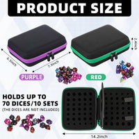 Aoriher 1 Pcs Dice Case with Removable Slotted Tray - Purple,Green - image 2