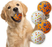 Dog Balls, Indestructible Dog Tennis Balls for Aggressive Chewers – Essentials for Dogs - White & Orange (4-Pack) / Medium (3" diameter)