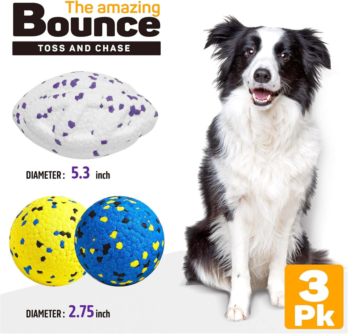 Kimee Dog Balls Tennis Balls Dog Chew Toys for Aggressive Chewers - 3 Balls (5.3in) - image 4