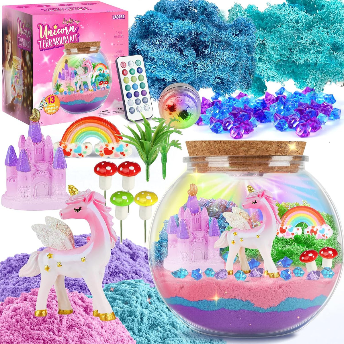 Dinosaur Terrarium Kit for Kids, Dinosaur Toys for Kids 5-7 - Unicorn Kit