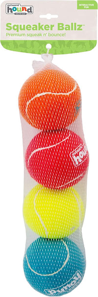 Outward Hound Squeaker Ballz Tennis Ball Dog Toy, 2.5", 4‑Pack - Multi Squeaker Balls / Large / 4-Pack - image 2