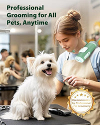 L&W BROS. Hands-Free Dog Dryer – Powerful & Professional Pet Blow Dryer for Small & Medium Dogs & Cats, Adjustable Airflow, Easy Storage, Negative Ion Technology (Green)