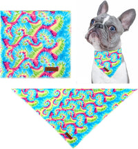 Summer Dog Bandana, UP URARA PUP Strawberry Triangle Bid Scarf for Medium Large Dogs, Cotton - Tiedye / S - image 3