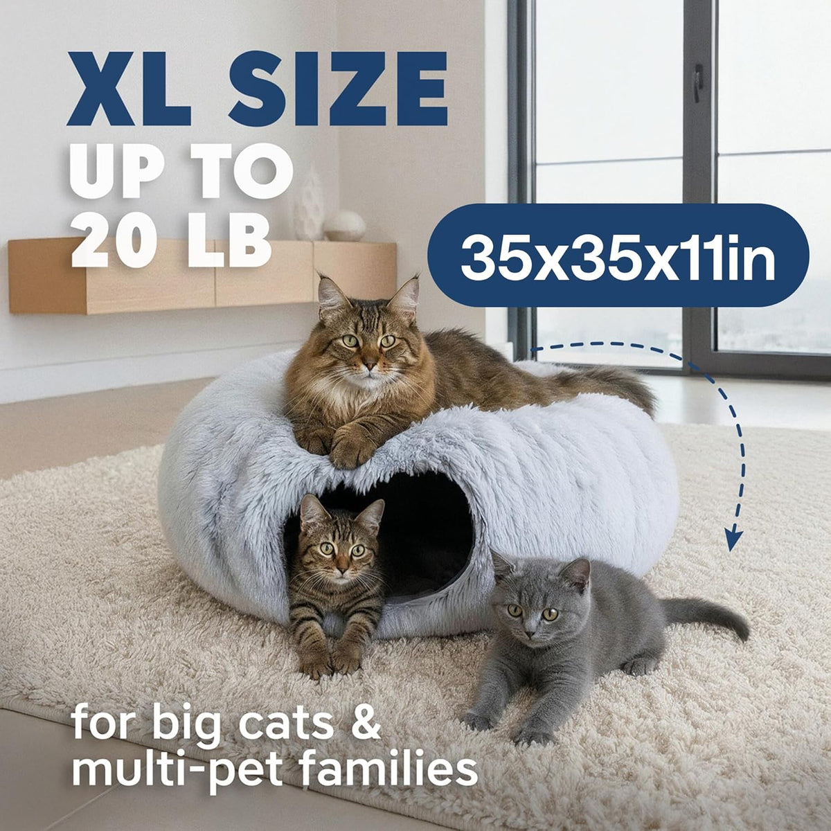 Extra Large Cat Donut Tunnel Bed - image 2