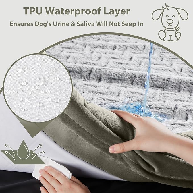 WNPETHOME Giant Dog Bed, Washable Dog Couch with Removable Waterproof Cover, Orthopedic Large Pet Sofa Bed with Bolster Sides for Sleeping