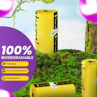 Dog Poop Bags-150 Counts with Holder (10 Rolls), Biodegradable Poop Bags, Eco-friendly and Easy to Open, Thick Dog Waste Bags (Yellow)