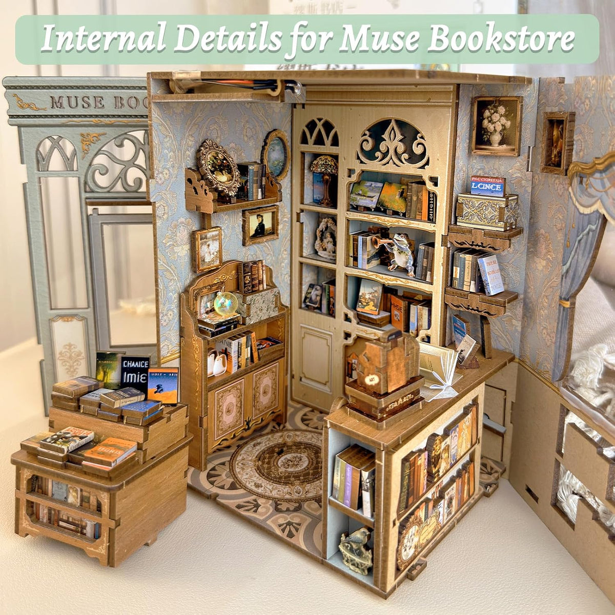 Fsolis Book Nook Kit Booknook Bookshop - Muse Bookstore - image 2