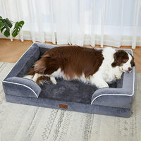 Comfort Expression Large Dog Beds Waterproof Orthopedic Foam Dog Sofa Beds Comfy Pet Bed with Washable Removable Cover & Non-Slip Bottom(Large,Dark Grey)
